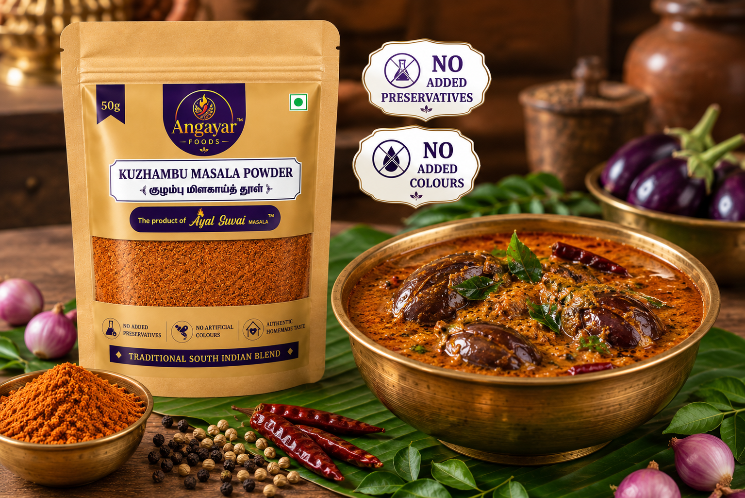 Kuzhambu Masala (50g) - Rich, Spicy & Full of Homemade Goodness - Image 2